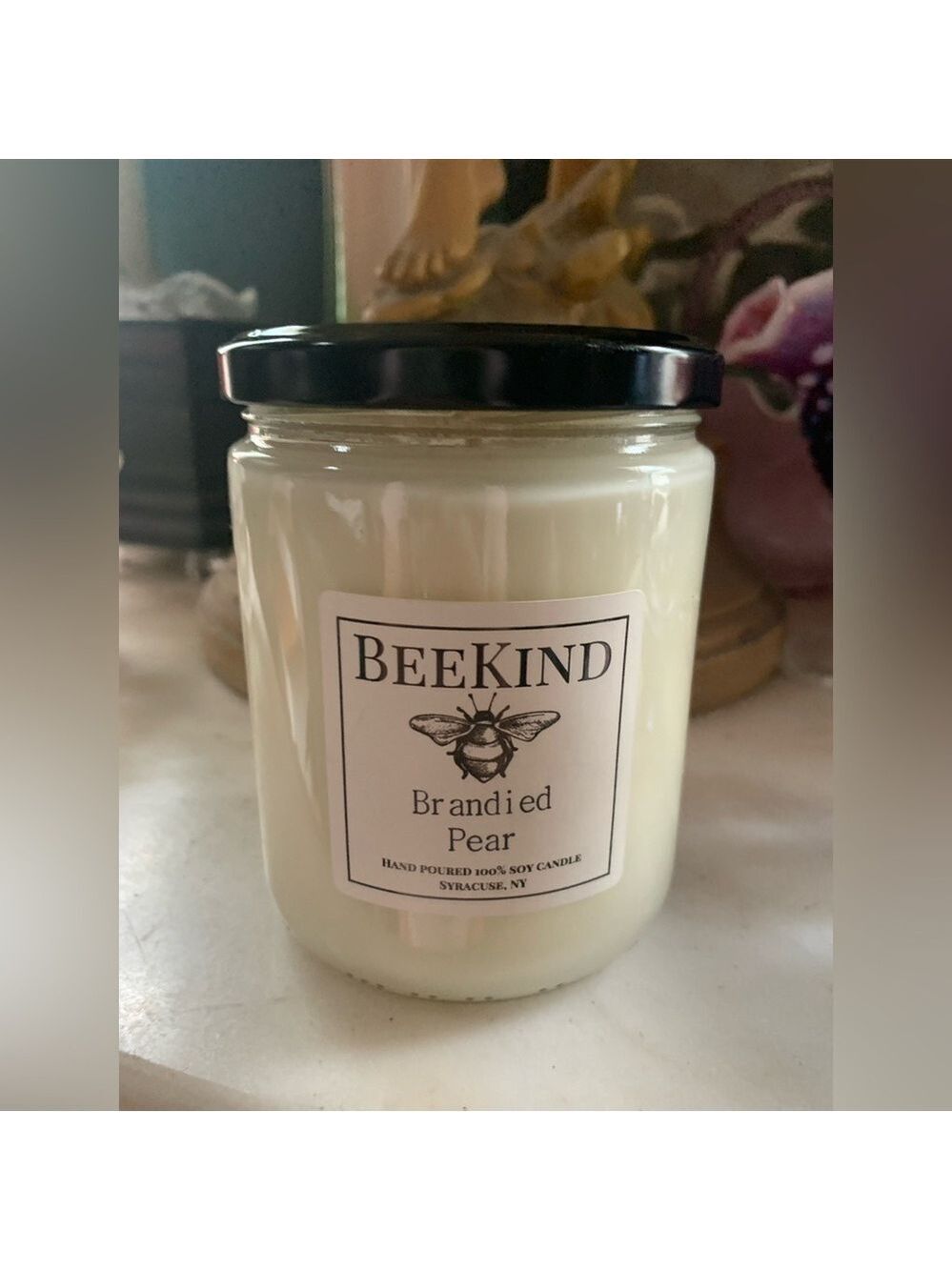 Bee Kind Brandied Pear 1 Wick Soy Candle